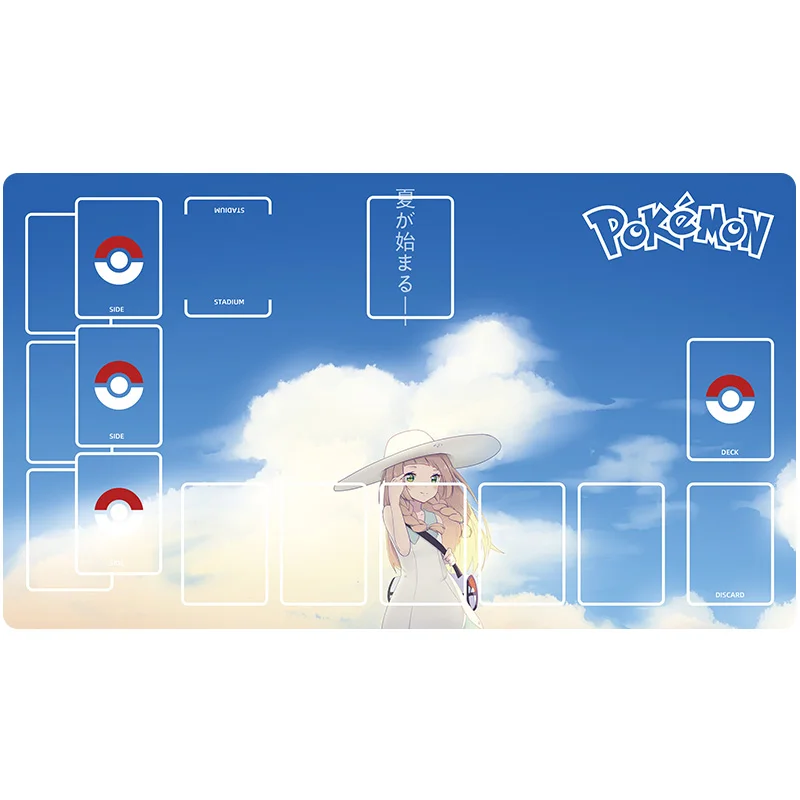 Pokemon Ptcg Card Mat Marnie Lillie Mewtwo 60X35Cm Dedicated Game Card Battle Duel Board Anime Characters Card Pad