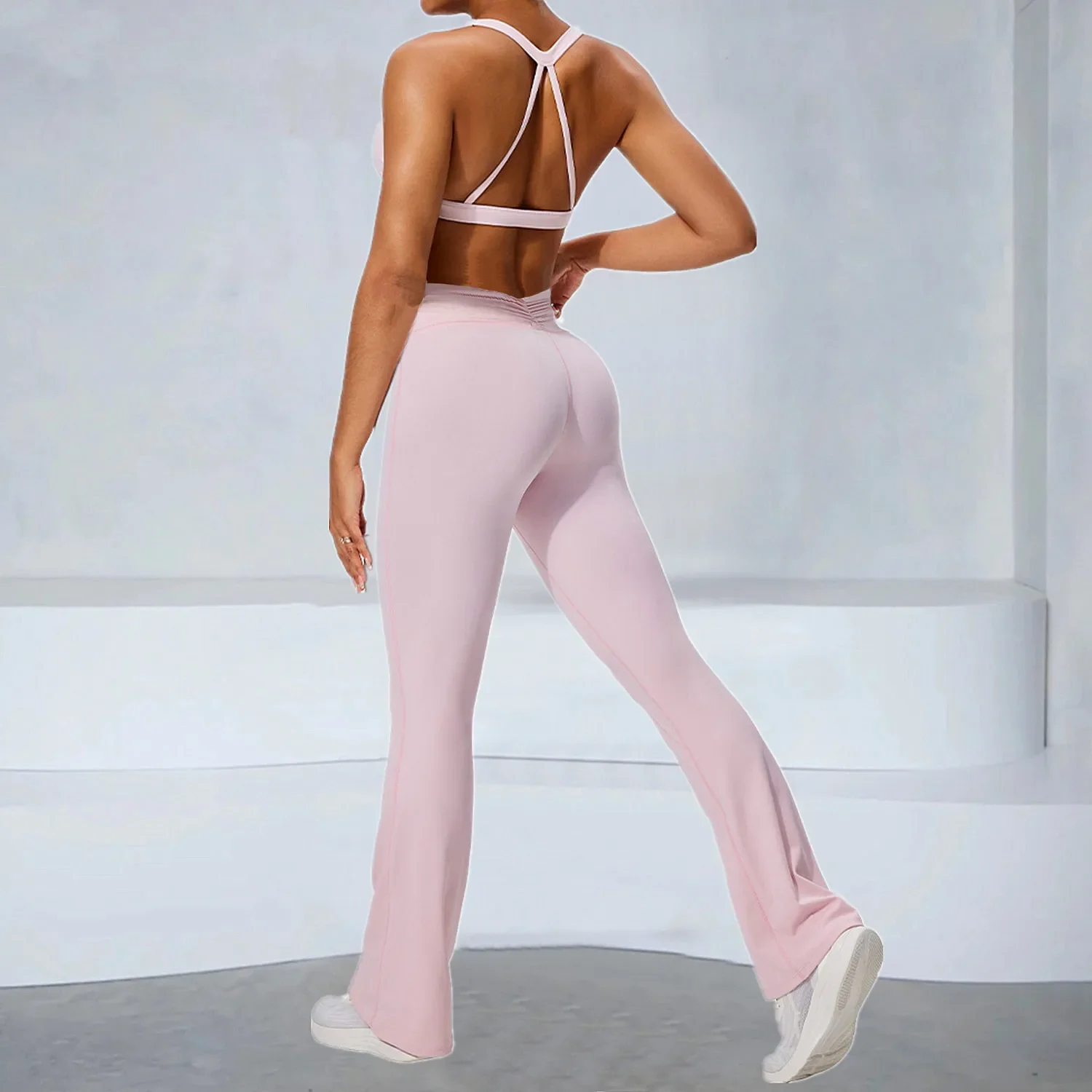 

High Waist Flare Yoga Pant Woman High Stretch Fitness Push Up Workout Fleam Dances Workout Legging Bell-bottoms Women Y2K