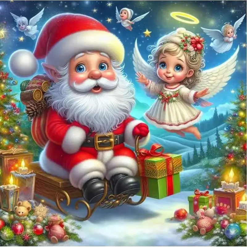 

CHENISTORY Diamond Embroidery Santa Claus 5D DIY Full Square Diamond Painting Handmade Gifts Christmas Decorations