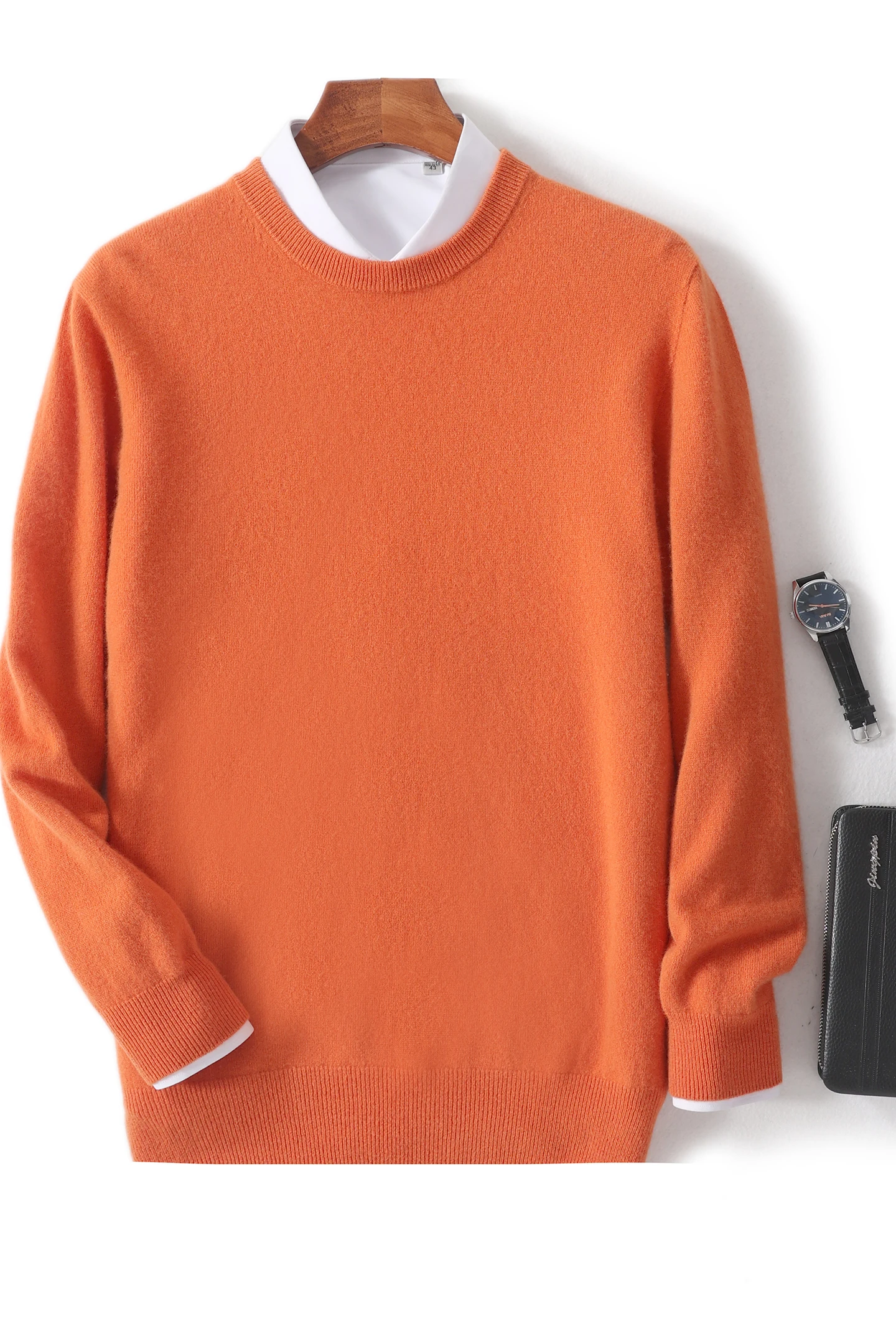 Smart Casual Autumn Winter Man Sweater Basic 100% Merino Wool Men Knitwear O-Neck Pullover Cashmere Long Sleeve Clothing Tops