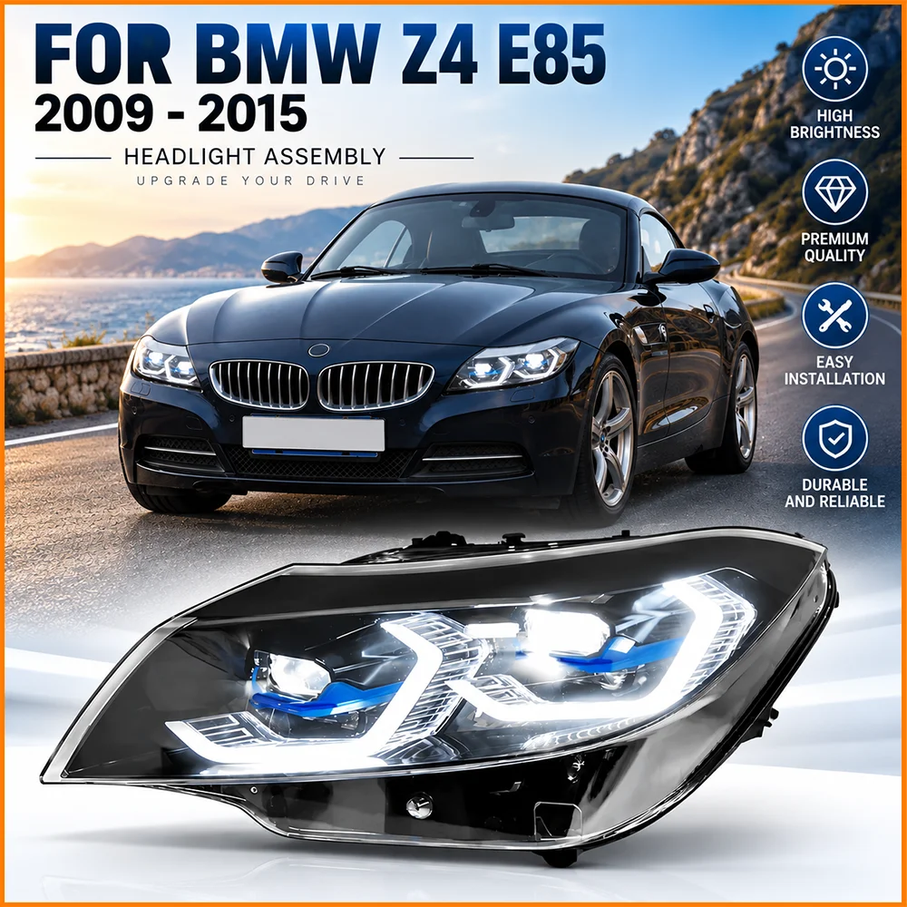 For BMW Z4 E89 2009 to 2015 Headlight 4 Low Beam 8 High Beam LED Projector Angel Eyes Daytime Running Light Auto Headlamp