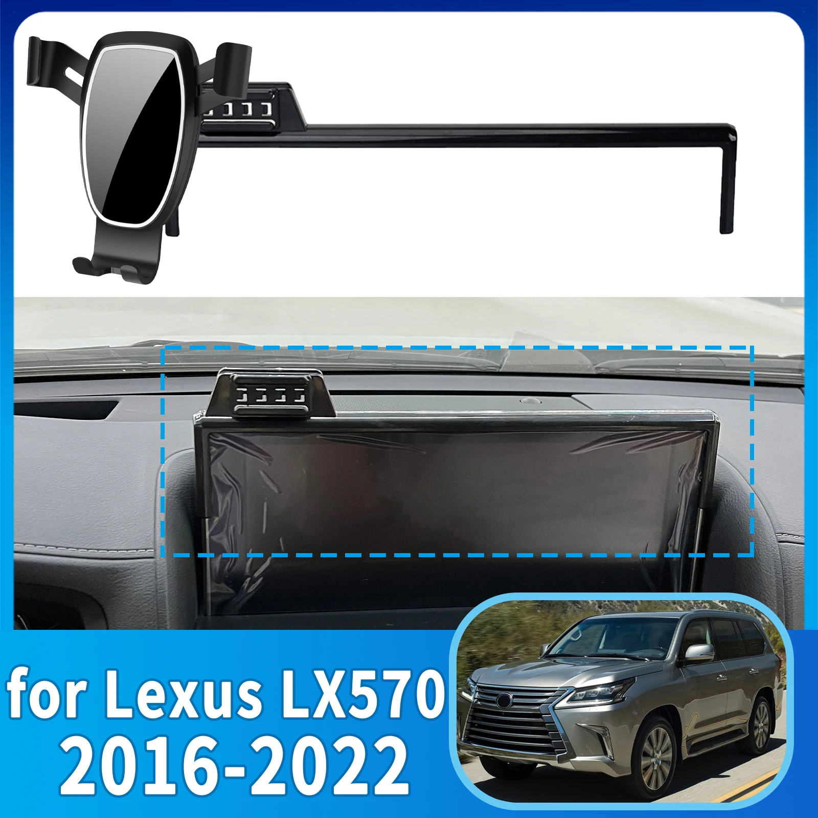 

fit for Lexus LX570 2016 2017 2018 2019-2022 ​​Anti-Shake Screen Base Phone Holder Mount Stand ​​ Dedicated Car​​ accessoires