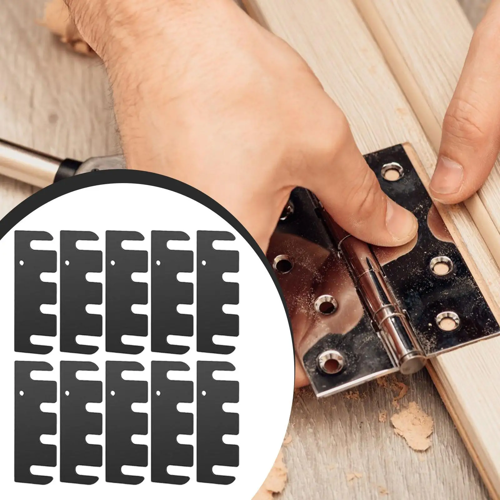 10x cuñas de bisagra de puerta, juntas de repuesto, Kit de reparación de bisagra de puerta, espaciadores de bisagras para gabinete, montaje de cajón de habitación de casa