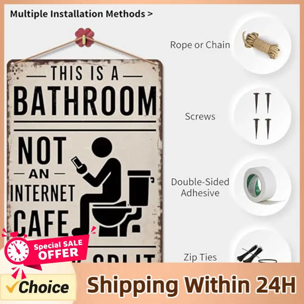 Funny Word Bathroom Decor Waring Sign This Is A Bathroom Not An Internet Cafe Metal Poster Plaques Vintage Tin Sign Toilet Decor