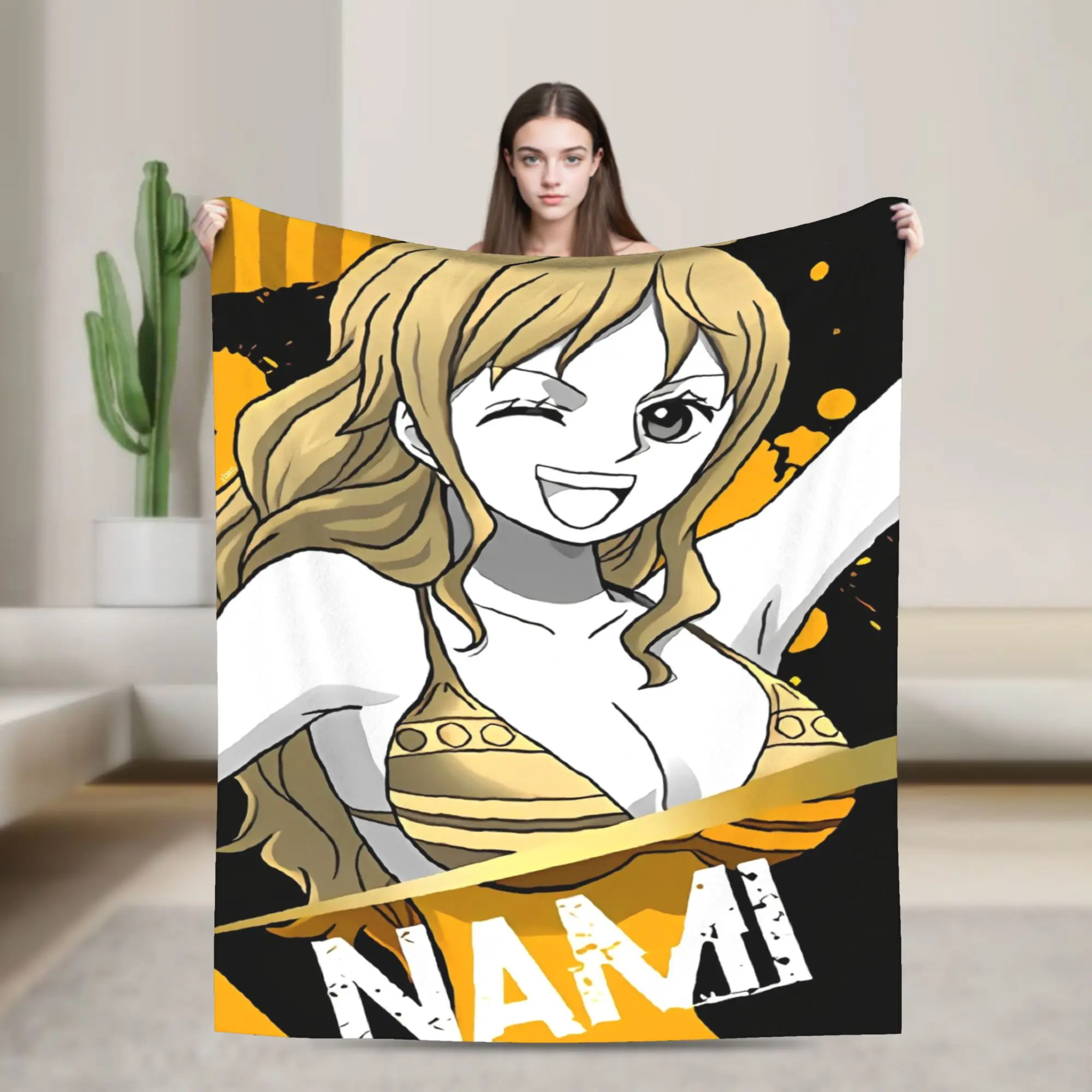 

Nami One Piece Blankets Fuzzy Awesome Warm Throw Blanket for Coverlet Spring Autumn