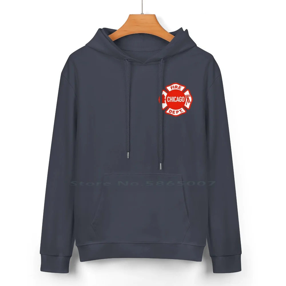 Chicago Fire Logo Cotton Hoodie Sweater 24 Colors Firefighting One Chicago Nbc Chicago Fire 100% Cotton Hooded Sweatshirt For