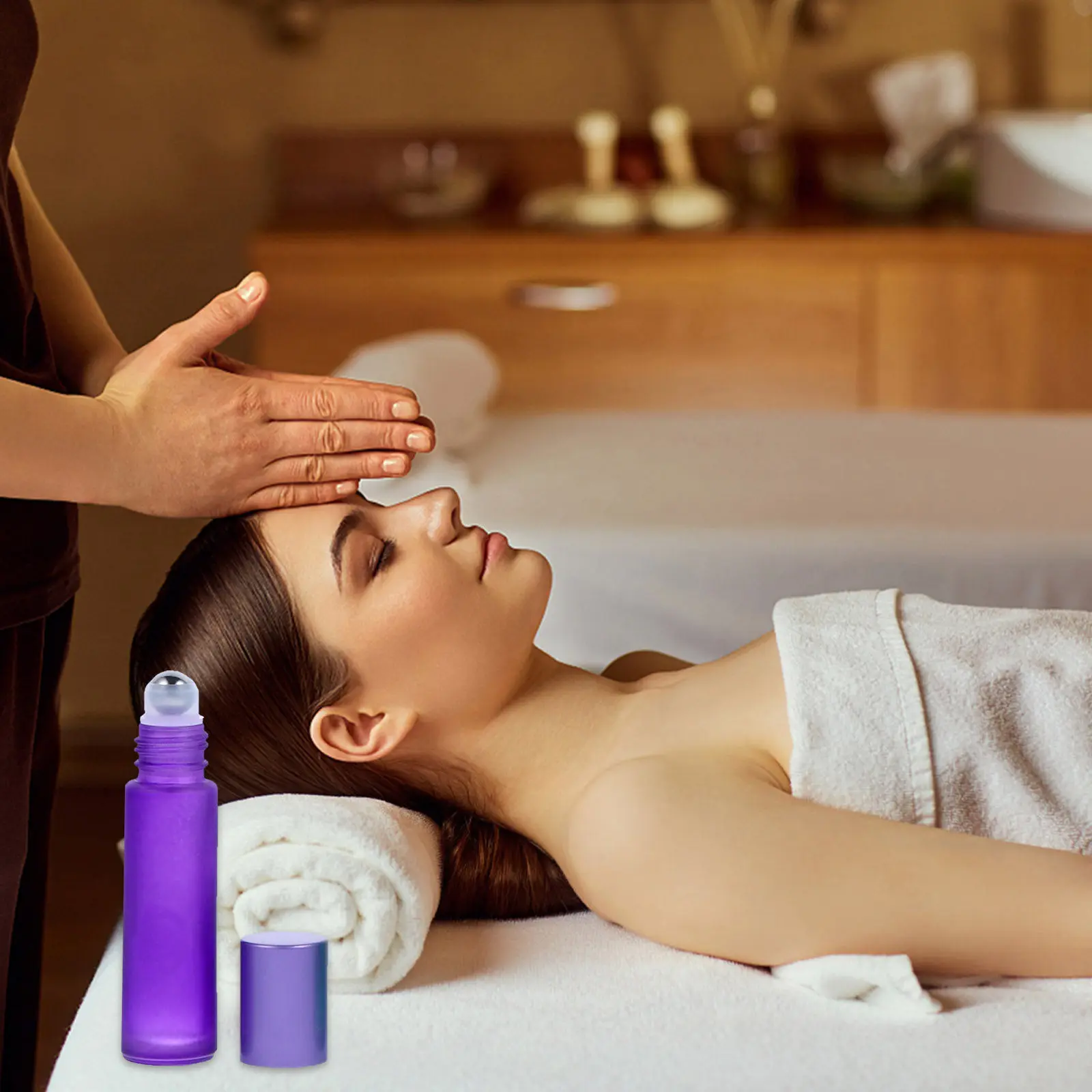 

Набор из 8 матовых стеклянных роликовых флаконов по 10 мл для эфирных масел, ароматерапии, массажа, парфюмерии, ухода за кожей, путешествий