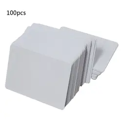 100Pcs White Blank Inkjet PVC Cards White Plastic Double Sided Printing DIY Badge Cards