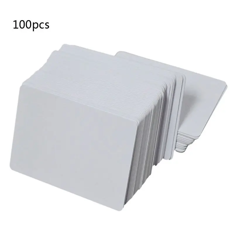 100Pcs White Blank Inkjet PVC Cards White Plastic Double Sided Printing DIY Badge Cards