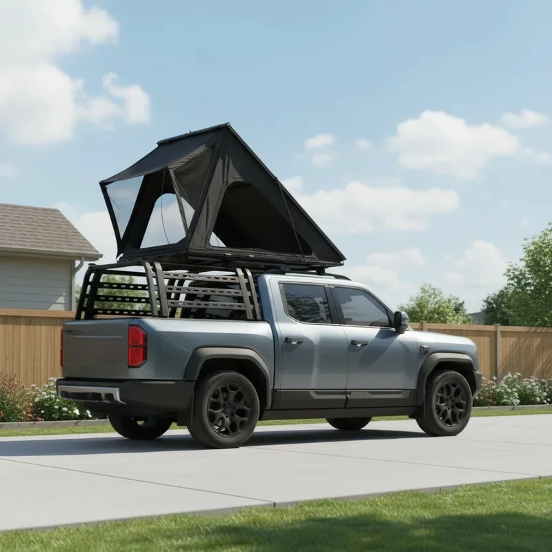 High Quality Ultra Low Profile Aluminum Alloy Hard Roof Top Tent Four Season Waterproof Outdoor Camping