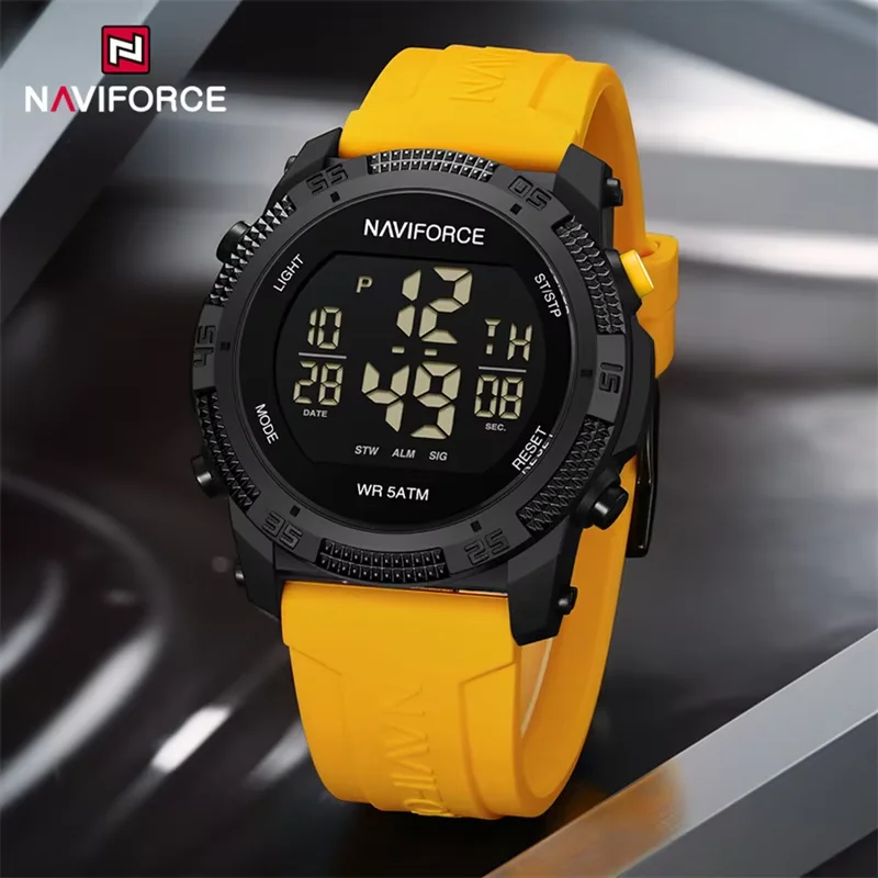 NAVIFORCE Marke Original Männer Mode Uhr Wasserdicht Persönlichkeit Armbanduhren Luxus Silikon Armband Elektronische Uhr 2024