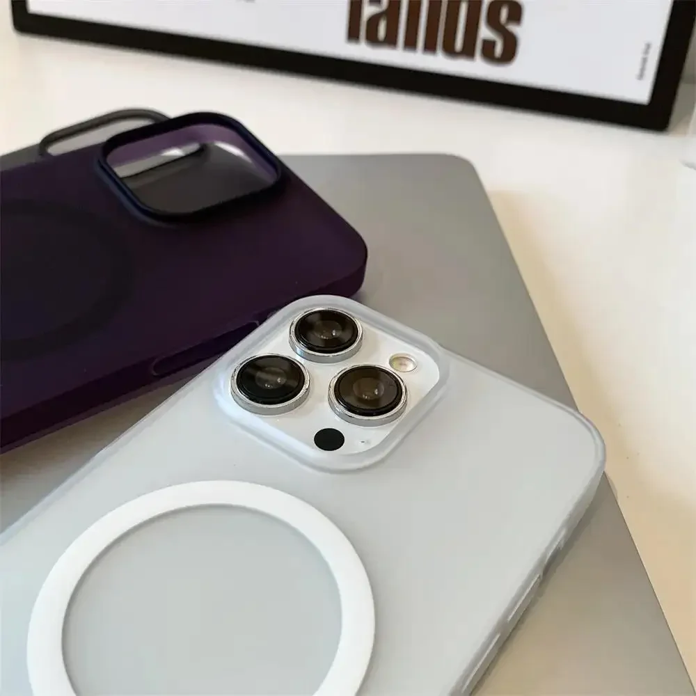Matte Ultra-Thin for Magsafe Case For iPhone 15 16 14 11 12 13 Pro Max Plus Magnetic Wireless Charger Hard PC Translucent Cover
