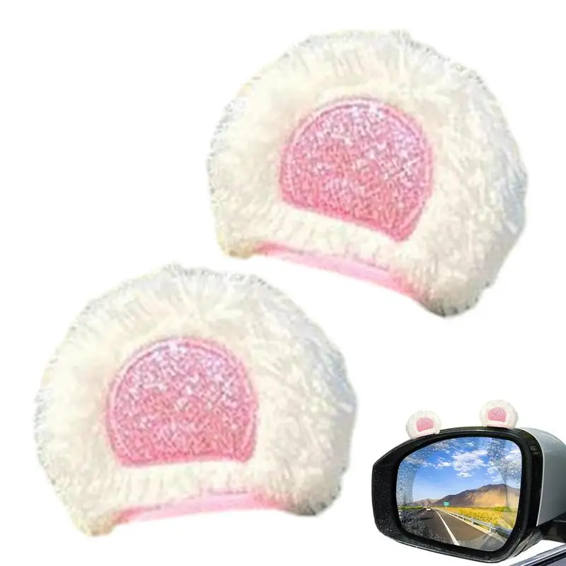 Winter Warm Soft Plush Bunny Ear Car Interior AccessoriesCar Steering Wheel Cover