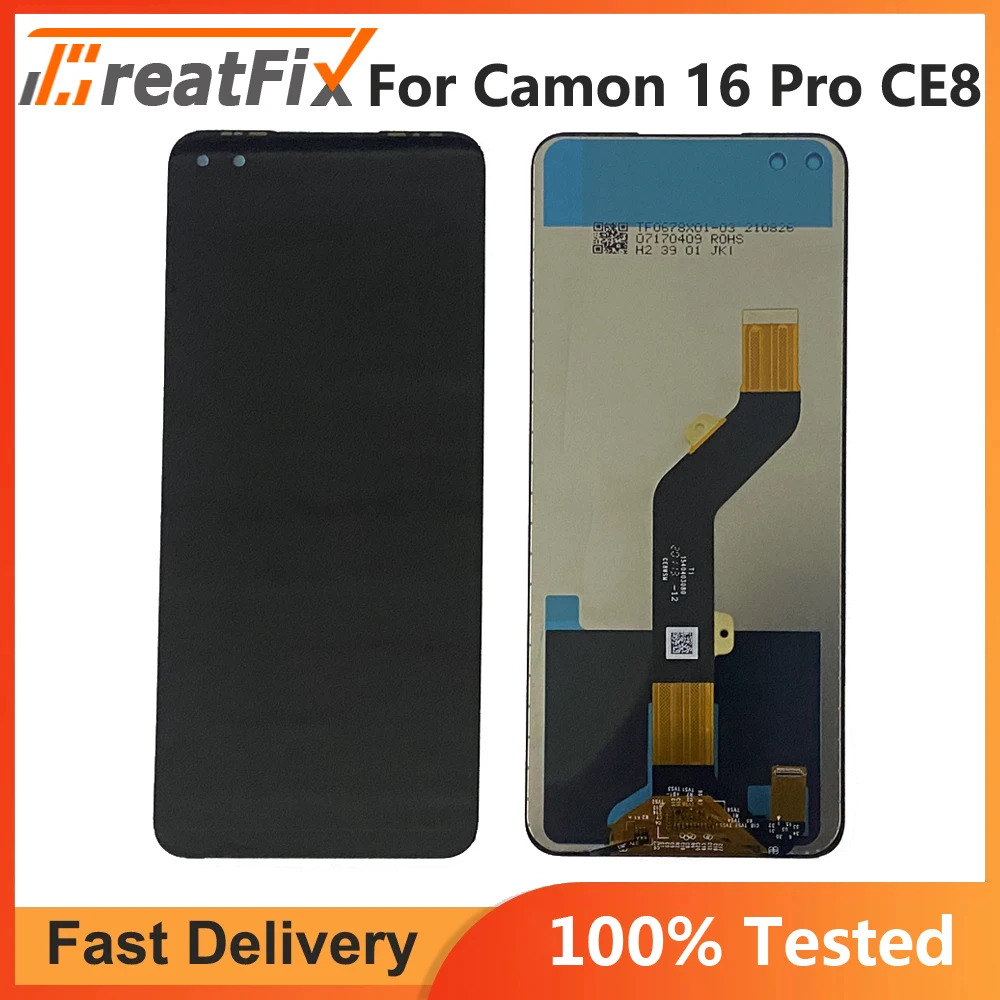 

ЖК-дисплей для Tecno Camon 16 Pro, сенсорный экран с дигитайзером для Tecno Camon 16 Pro CE8 LCD Tecno Camon 16 Pro CE8, ЖК-датчик