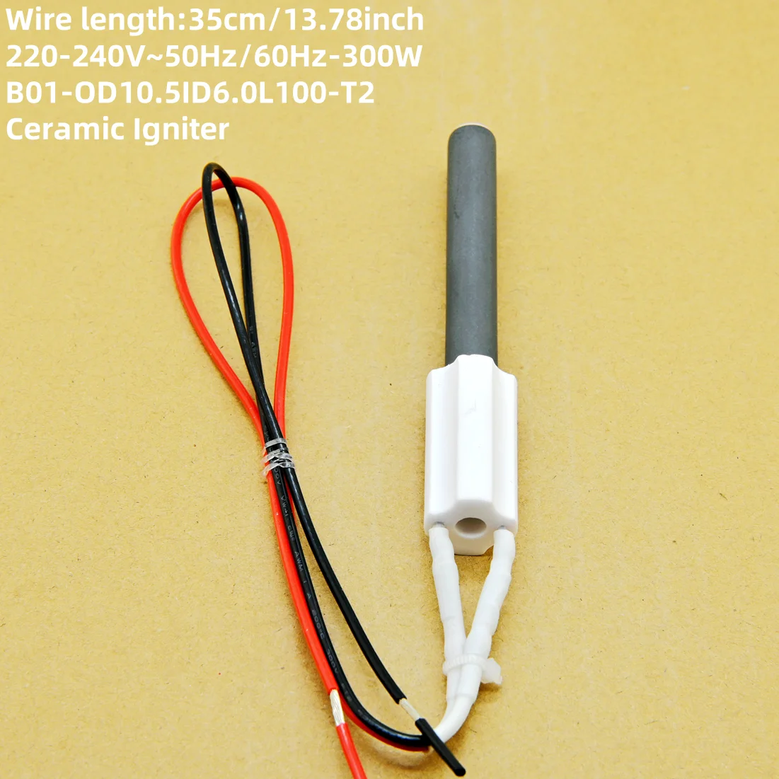 220V300W pellet stove Ignitor black Ceramic Igniter Ceramic Heating Tubespark plug for pellet stove10.5*6*100mm