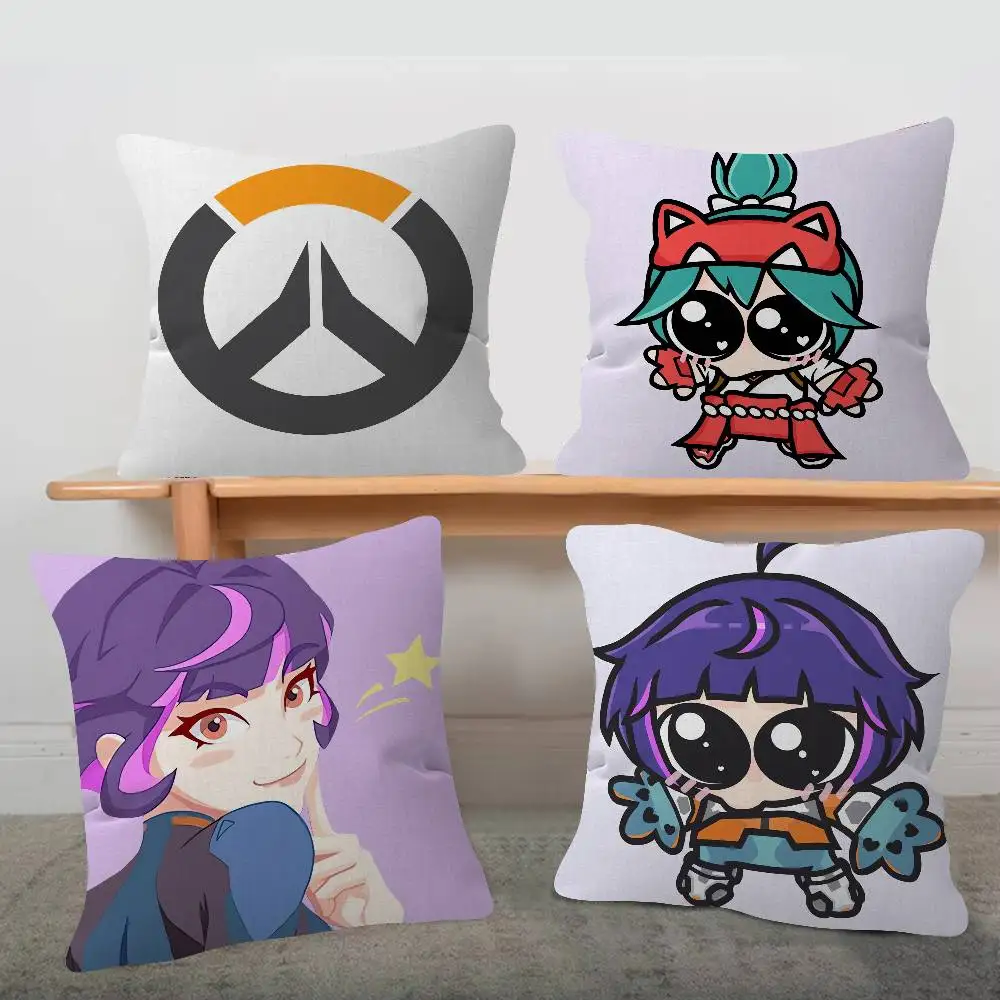 Game Overwatch Cute Cartoon Two-dimensional Pillowcase Bedroom Sofa Cushion Cover Nap Pillow Cover