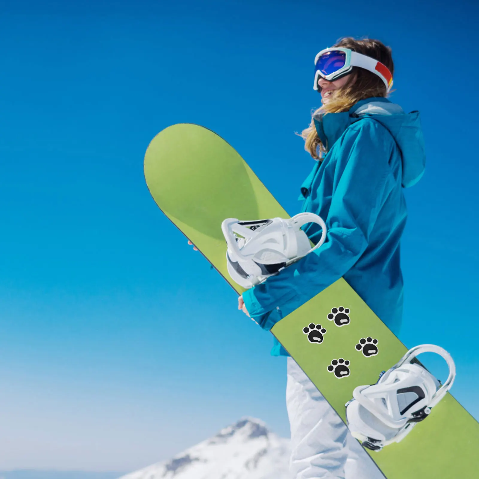 

4pcs Snowboarding Anti slip Pad Ski Stickers Outdoor Sports Snowflake Cushion Nonslip Stomp Decal Traction Mat