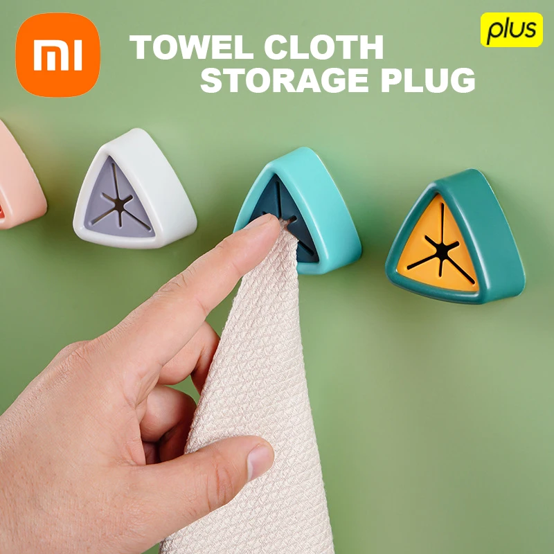 Xiaomi Punch-free Towel Plug Holder Bathroom Storage hanger Towels Storage Wash Cloth Clip Bathroom Kitchen Accessories Tool2022