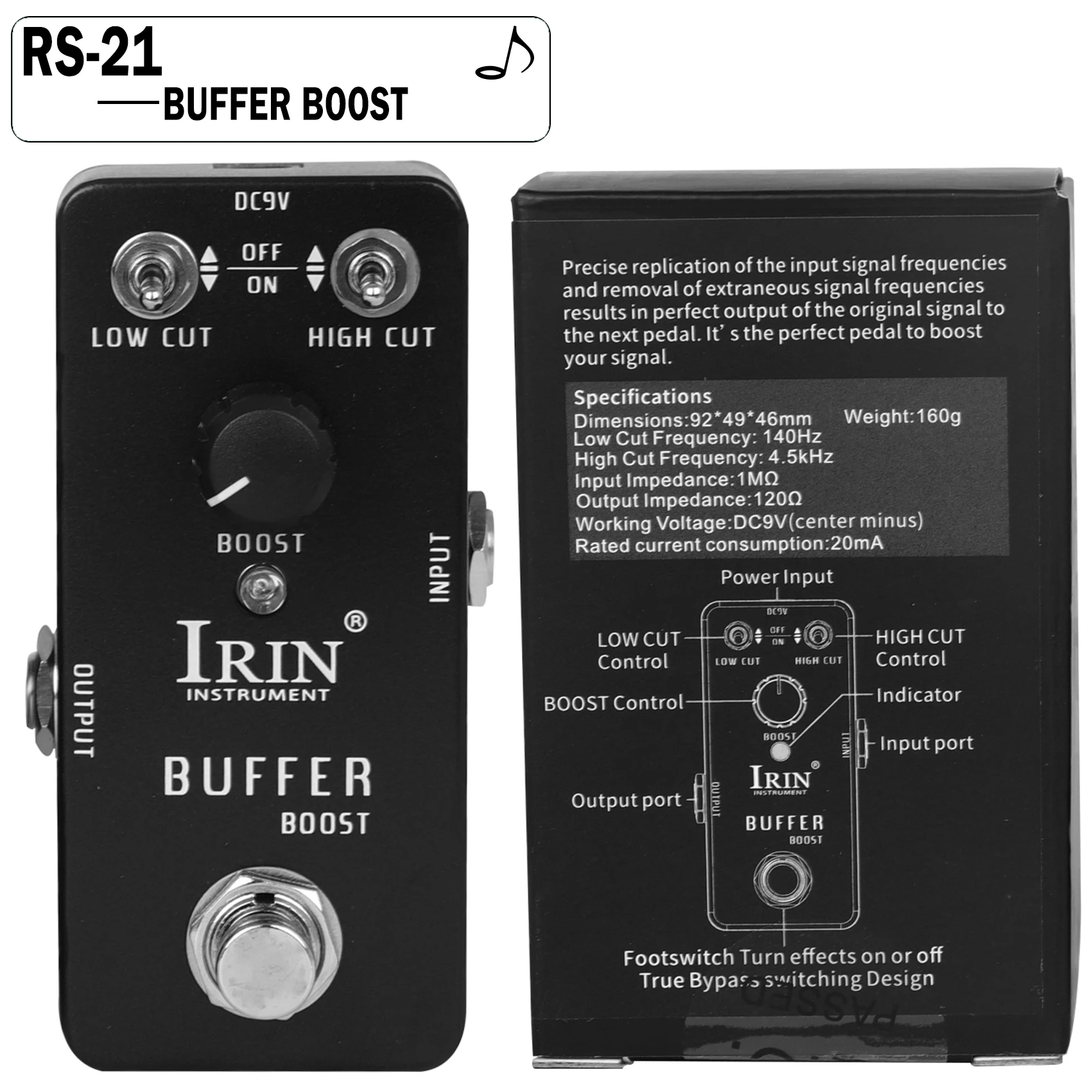 IRIN Electric Guitar Effects Pedal True Bypass Fuzz/Overdrive/Distortion/Flanger/Ensemble/Tremolo Effect Pedal Guitar Accessory