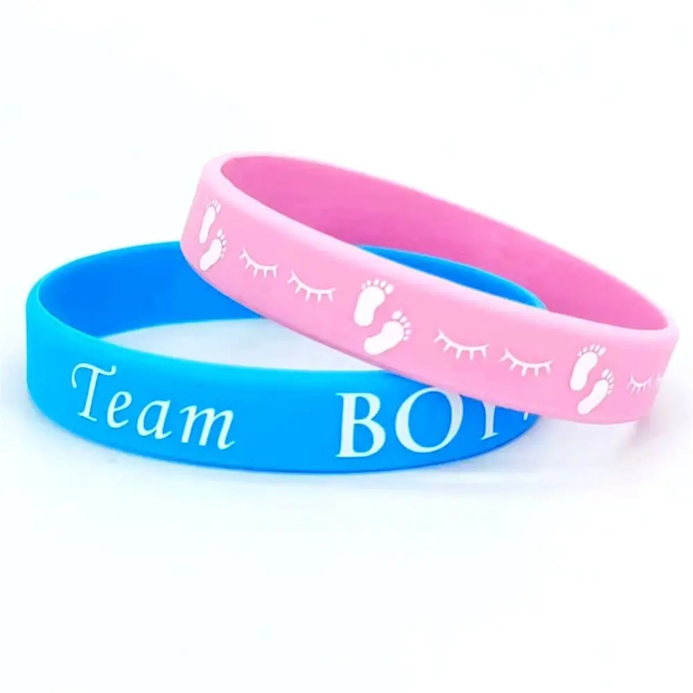 6pcs 2024 Silicone Bracelet Portable Durable Wristbands Decoration Welcome Baby Shower