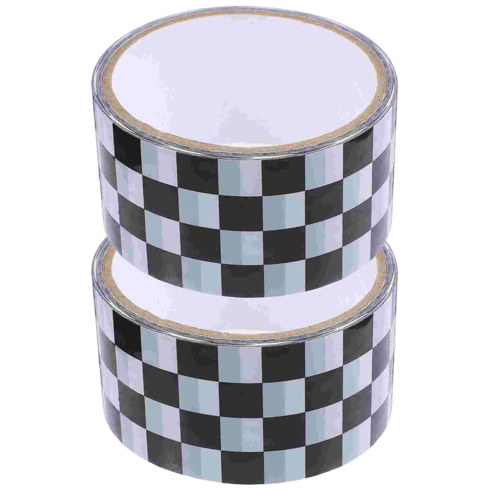 

2 Rolls Magnetic Tape Practical Checkered Pattern Packing Packaging Package for Shipping