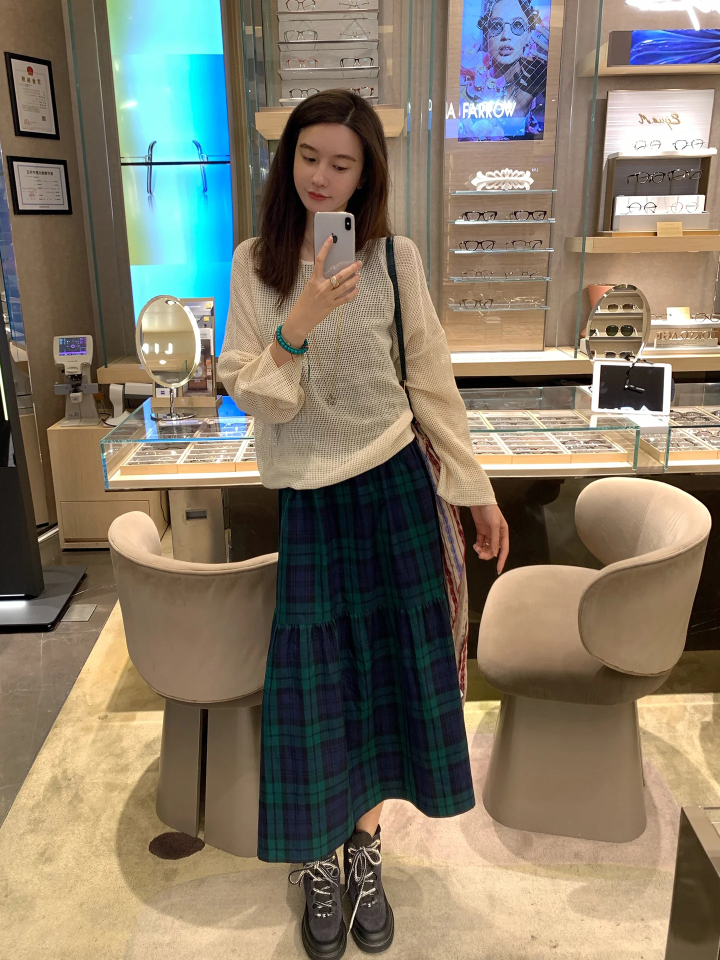 

00% Cotton Knitted Hollow out Loose Fit Top Skin-friendly Breathable Simple Sle Long Sve round Ne Color T-irt