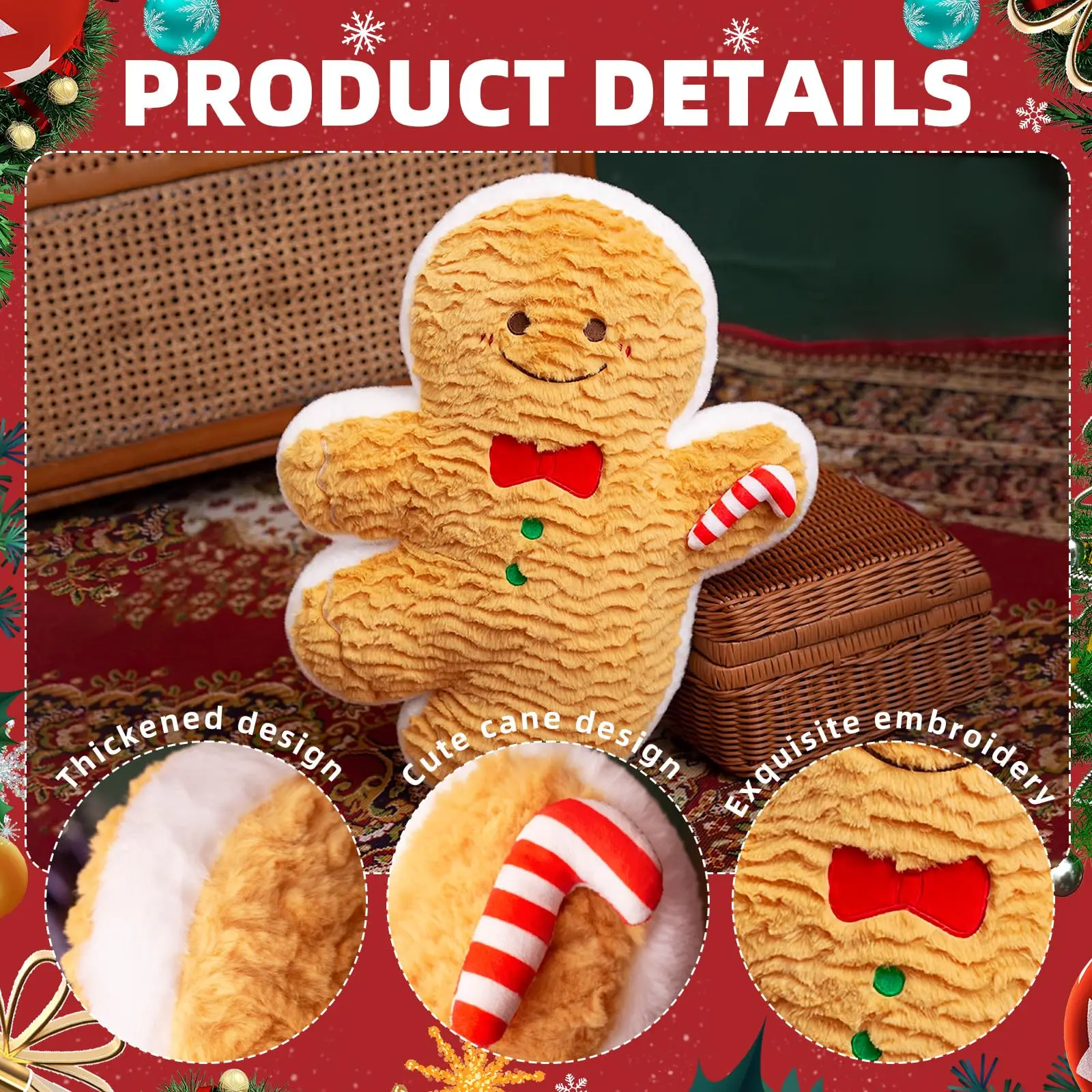 8-18 inch Christmas Plush Christmas Decorations Throw Pillow - Super Soft Stuffed Animal Plush, Fluffy Couch Bed Pillow Gift Box