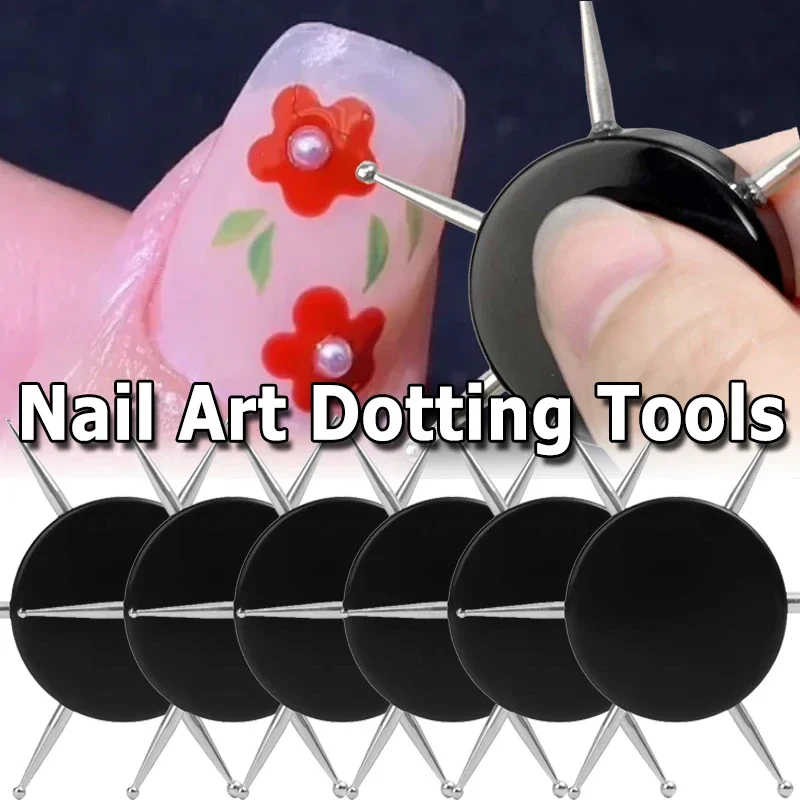 6-in-1 Nail Dotting Pen Acrylic Painting Dot Disc Nails Drill Decoration Tool UV Gel Drawing Liner Dot DIY Manicure Accessories