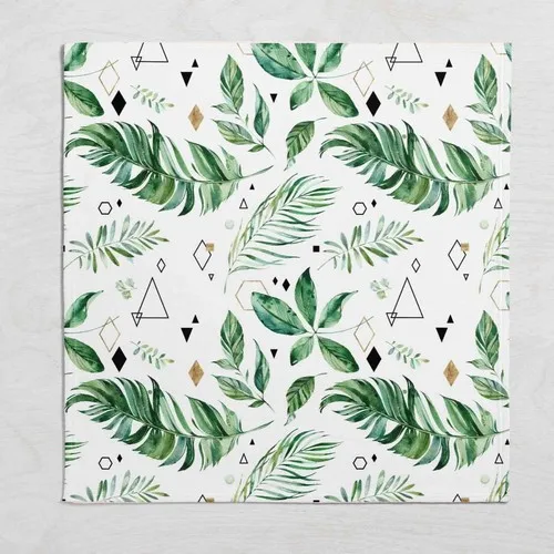 Else Carpet Else Green White Tropical Leaf Wellsoft Pattern 3D Tv Blankets