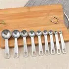 Stainless Steel Measuring Spoon, Measuring Spoon Set, Stainless Steel Measuring Spoon Set with Locking Clip