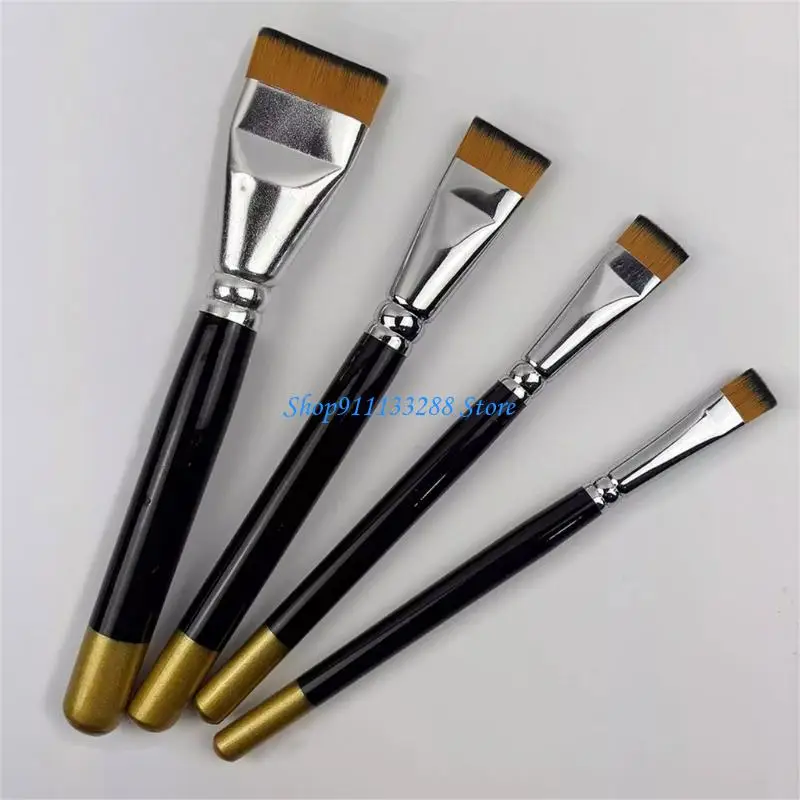 G88d 4 Brushes Set Tools Tools Softs Flexible Filets Easy Clean Clean Watercolor Oil Art