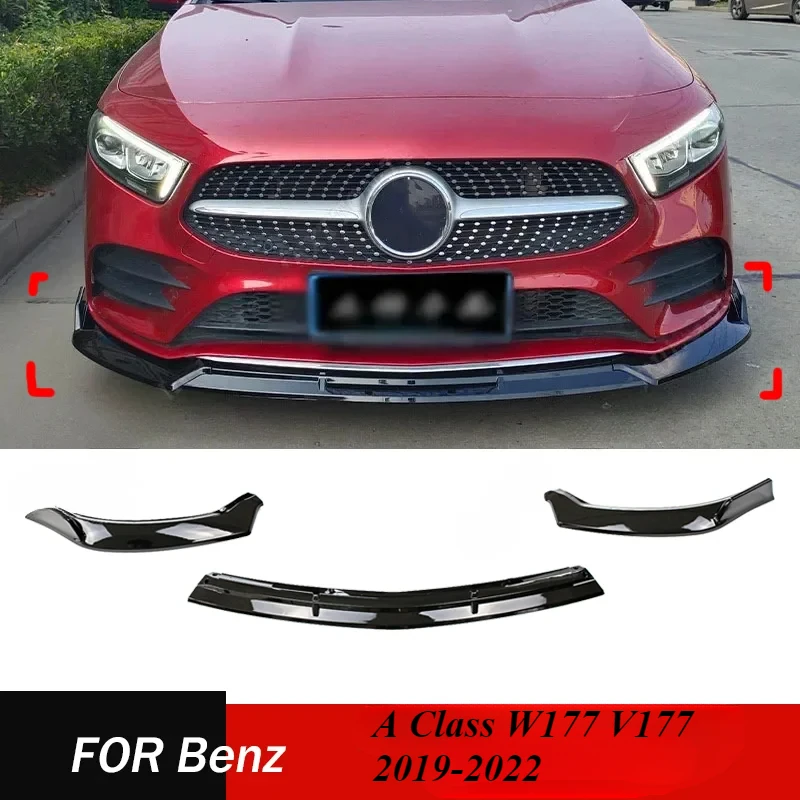 

Front Lip Bumper Blade Guard Protector Cover for Mercedes Benz A Class W177 V177 2019-2022 Front Lower Spoiler Spoiler Diffuser