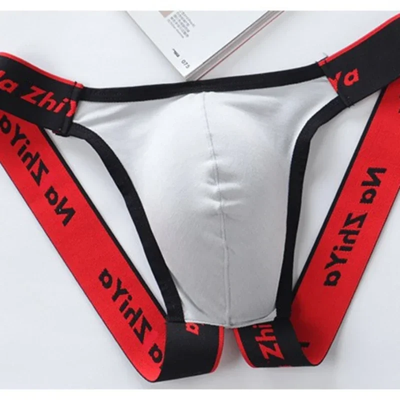 Men Open Butt Thong Lingerie Jockstrap String Sexy U Convex Gay Underwear Bikini Slip Homme Low Waist Breathable Underpants