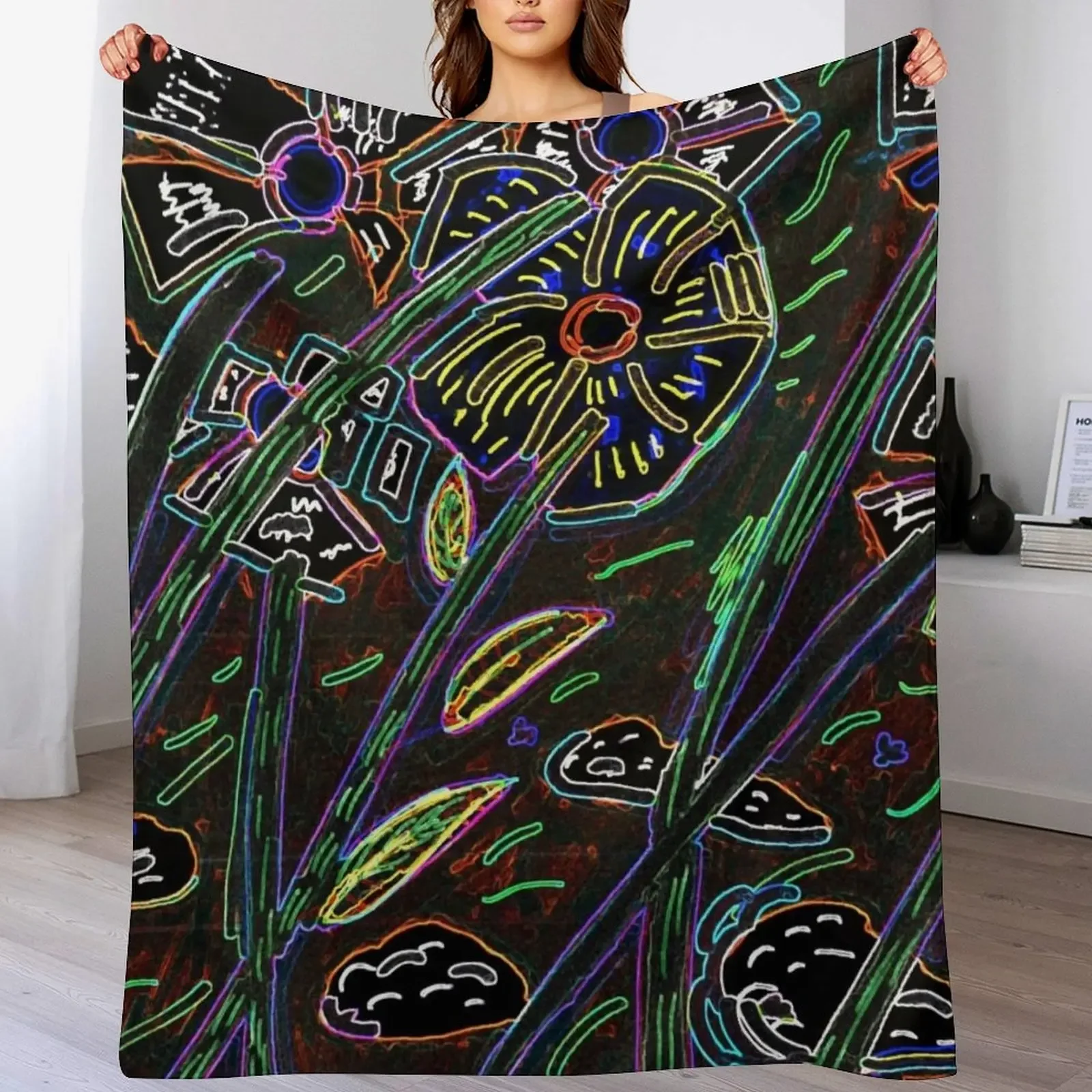 

Flowers in the Meado 02 Throw Blanket Winter beds Luxury St Blankets