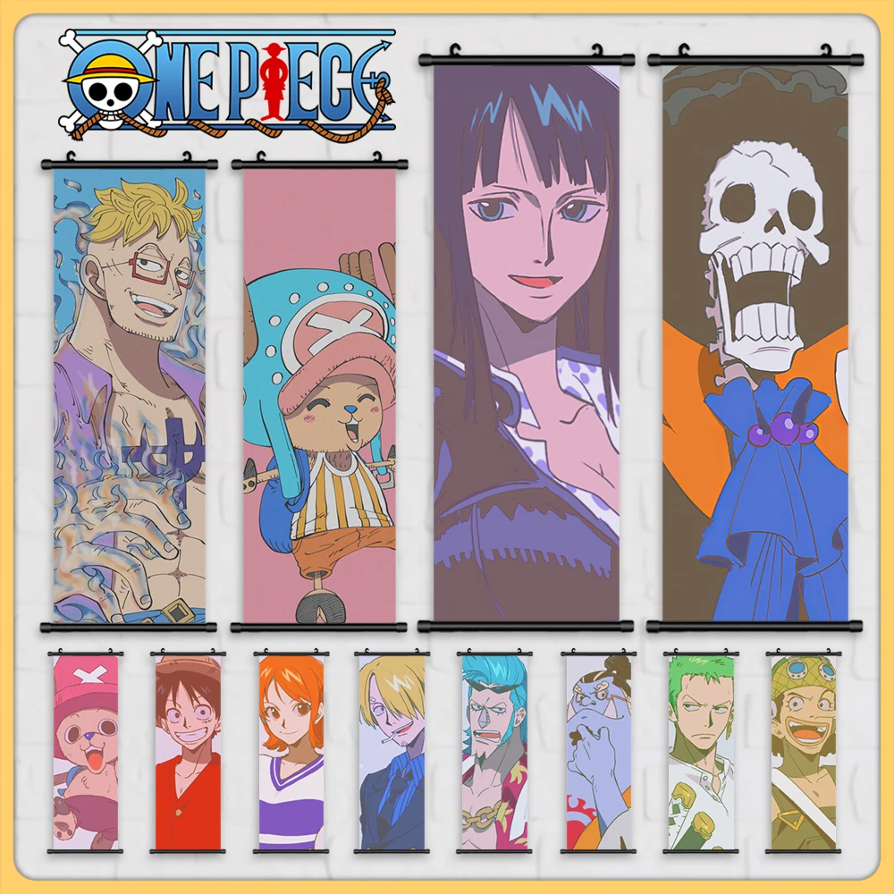 

Anime Canvas Wall Art ONE PIECE Painting Hanging Scrolls Cartoon Modular Picture Poster for Home Decor