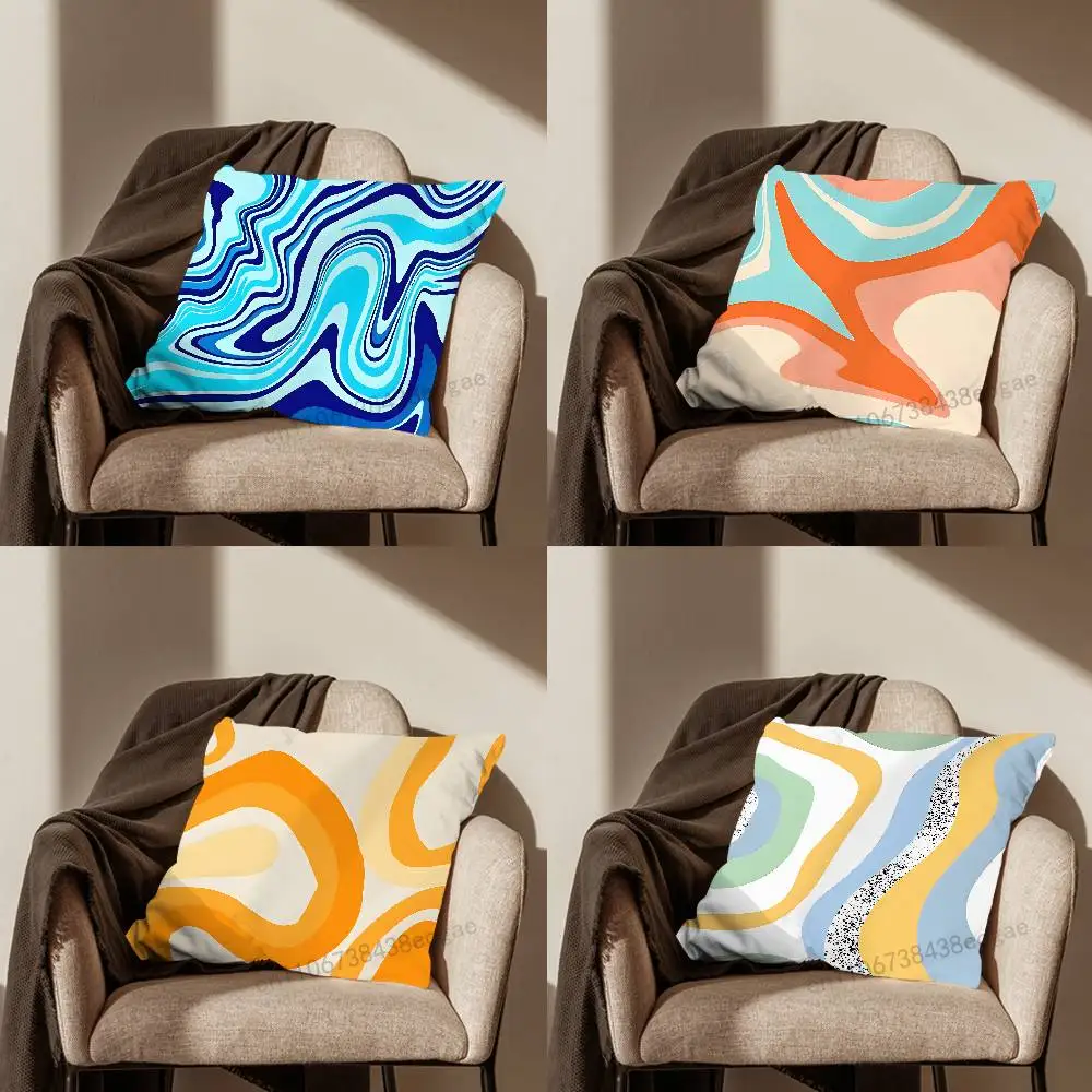 

Abstract Art Swirl Graffiti Pillow Case For Room Sofa Cushion Cover Suitable For Home Bedroom Decoration And Protector
