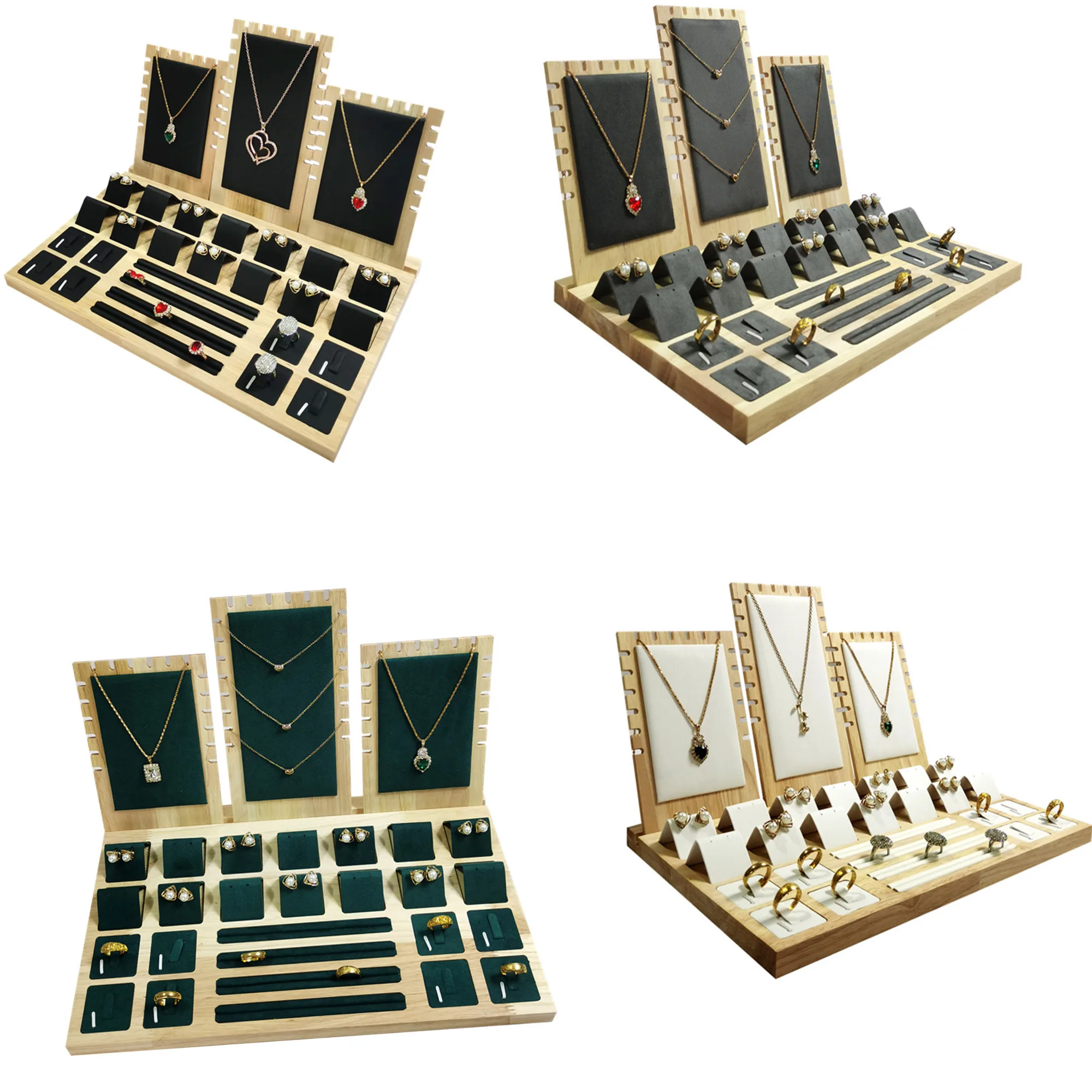 

Bamboo Jewelry Display Holder Ring Necklace display Rack Counter Display Jewelry Display Props