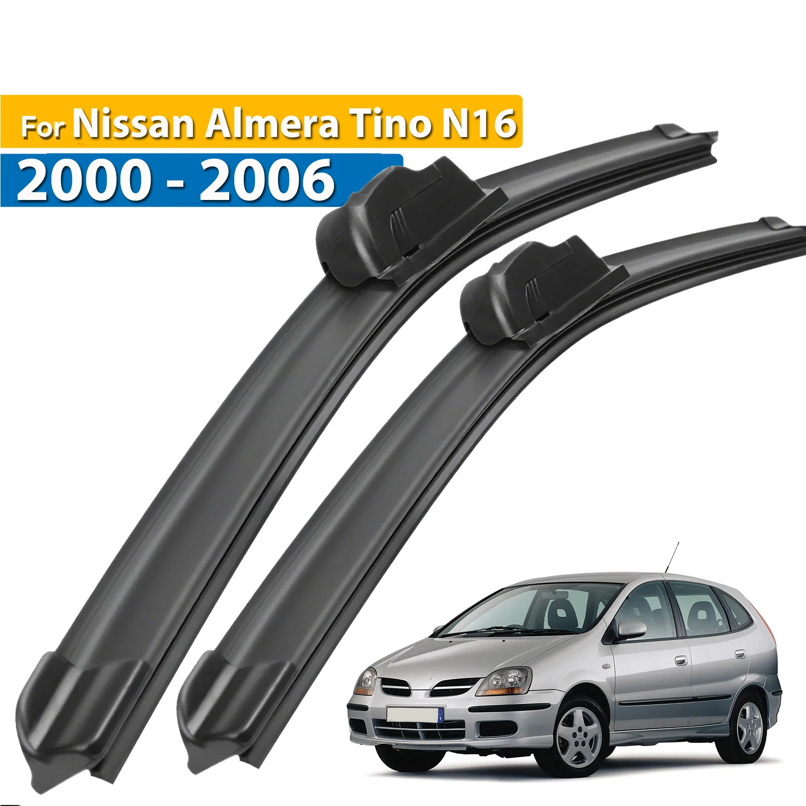 

Erick's Wiper LHD Front Wiper Blades For Nissan Almera Tino N16 2000 - 2006 Windshield Windscreen Window Rain Brushes 26"+18"