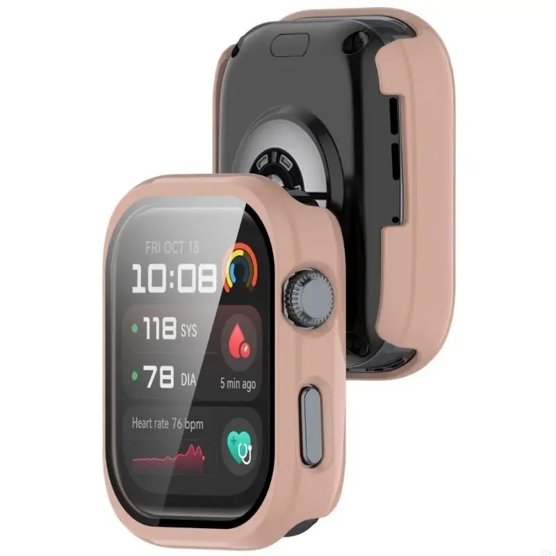 J78A Stylish Smartwatch Frame Housing Glass Film Cover Scratch Proof Case Integrated Screen Protector Shell Shockproof Sleeve