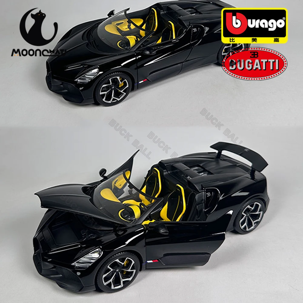 Bburago 1:18 Bugatti W16 Mistral Lega in miniatura Pressofuso Modello Bugatti Mistral Nero Giocattoli sportivi Auto Giocattolo per bambini Regalo di Natale