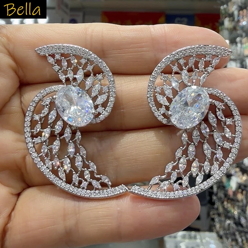 

Paraiba Tourmaline Style Zircon Drop Earrings for women Statement Jewelry for Party Wedding Gift unique design