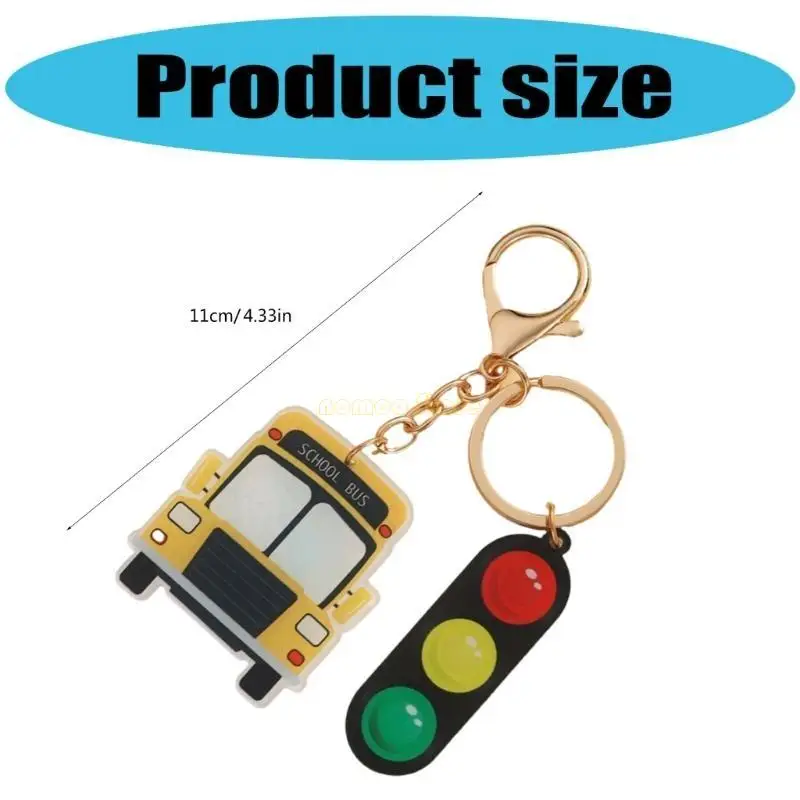 31BF School Bus Keychain Bag Bag Bendant Charm Light School Bus Buschains Charm for Bag Pres Prose Decorations Homes #6