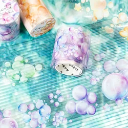 Journal GO 5x200cm Colorful Bubbles Collage PET Tape Kawaii Landscaping Material Creative DIY Journal Scrapbooking Tape Stickers
