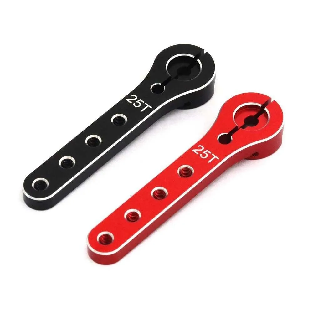 25T Metal Servo Arm Red Black Aluminum Alloy Servo Swing Arm Durable 56mm 25 Teeth Extension Steering Horn for RC Airplane Car - view 4