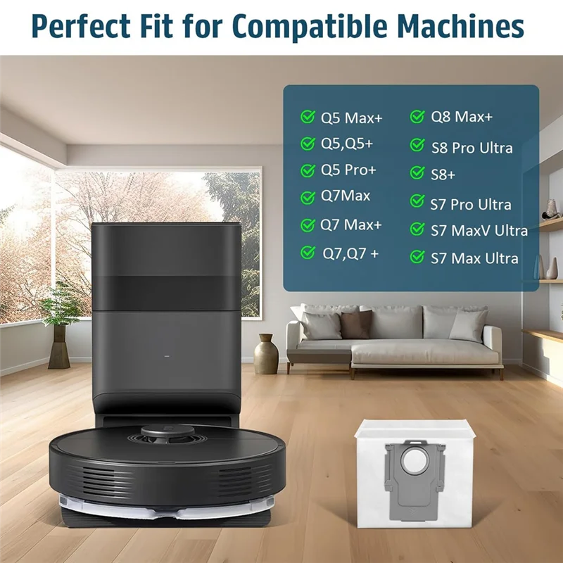 Homeshopping para Roborock Q5 +, Q5 Pro +, Q5 Duoroller +, Q5 Max + Plus, Q7 +, Q7 Max +, Q8 Max +, S8 Pro Ultra, Q10 Sacos de pó Va