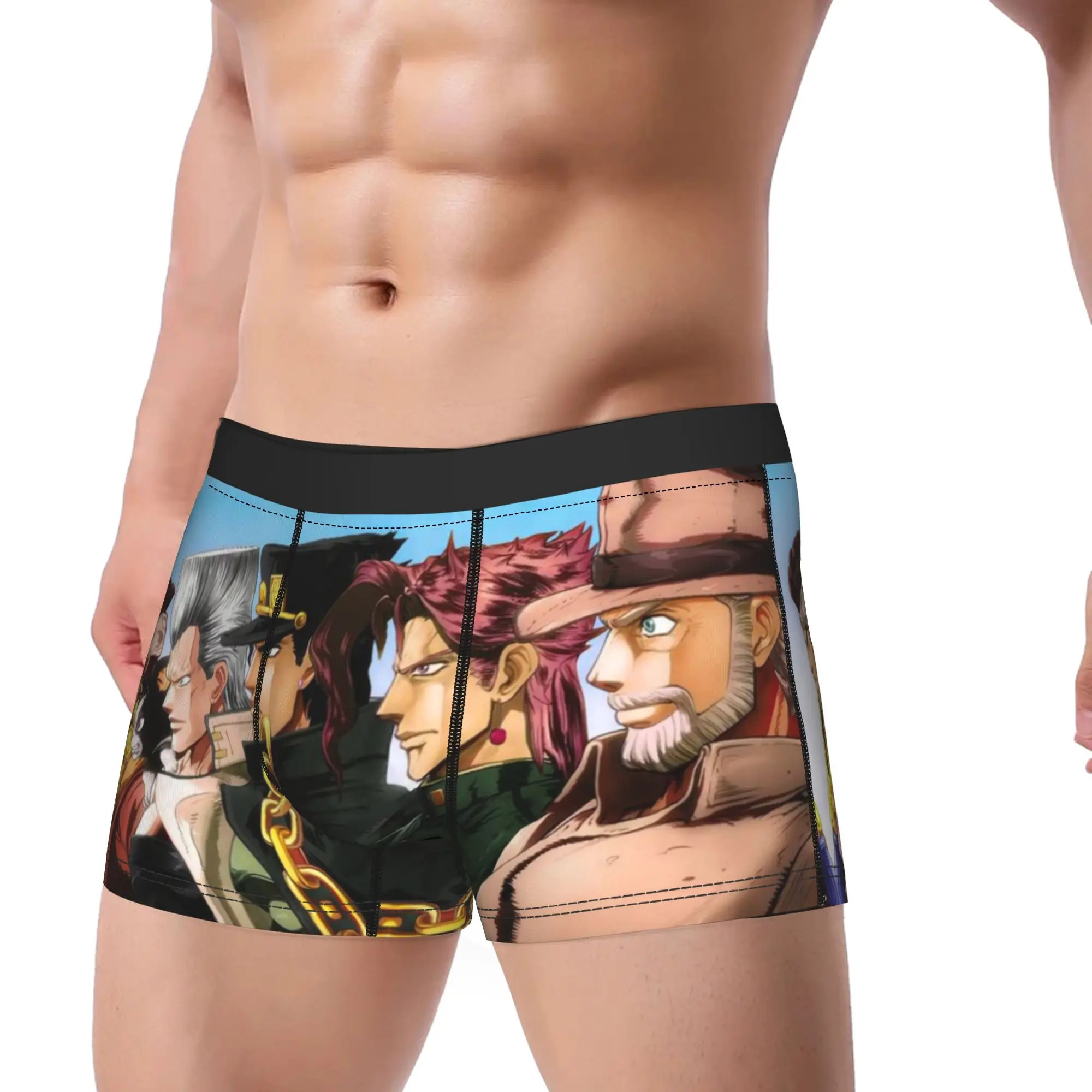 Bizarre Pose Art JoJo's Bizarre Adventure Underpants Homme Panties Male Underwear Print Shorts Boxer Briefs