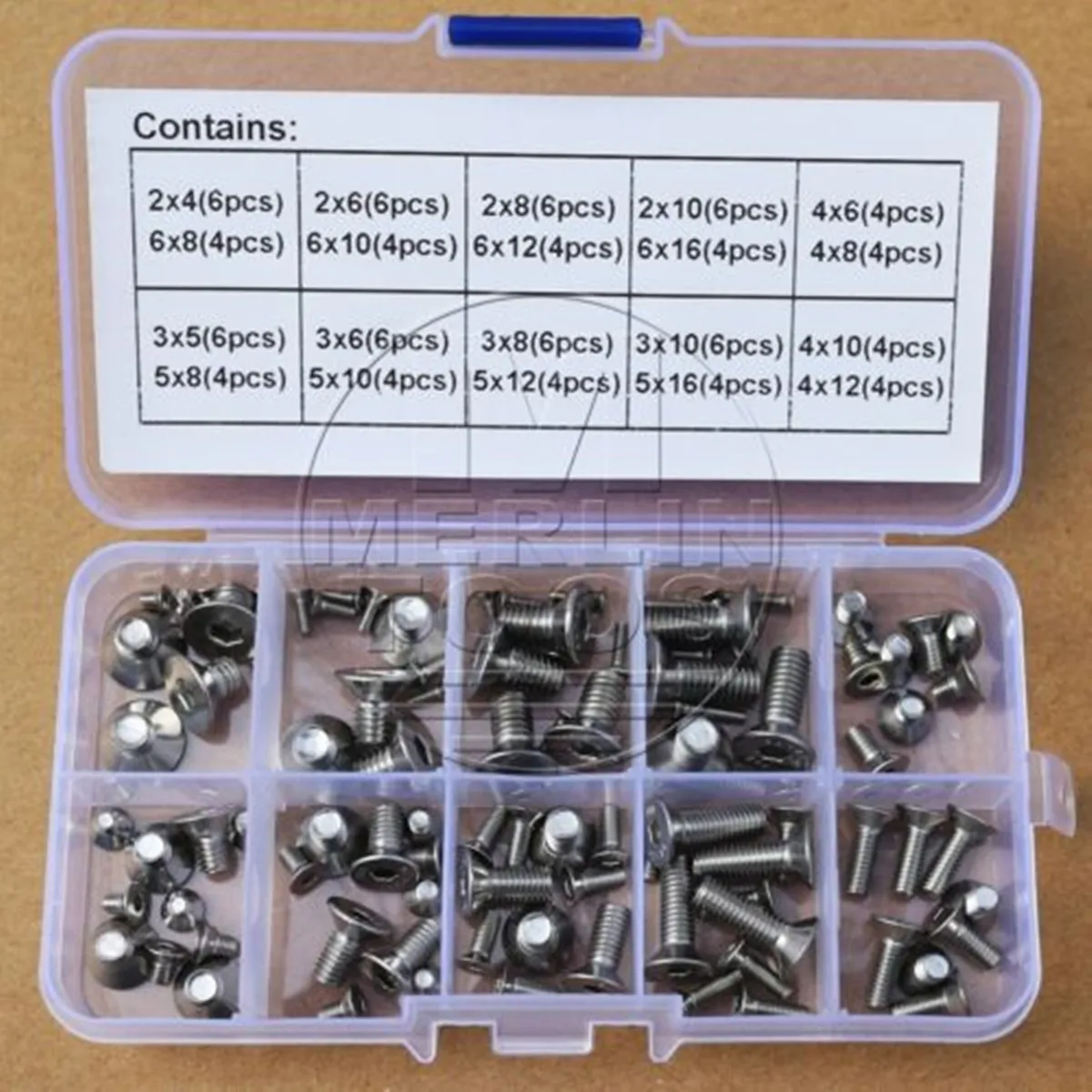 96 шт., болты с плоской головкой M2 M3 M4 M5 M6 304 из нержавеющей стали