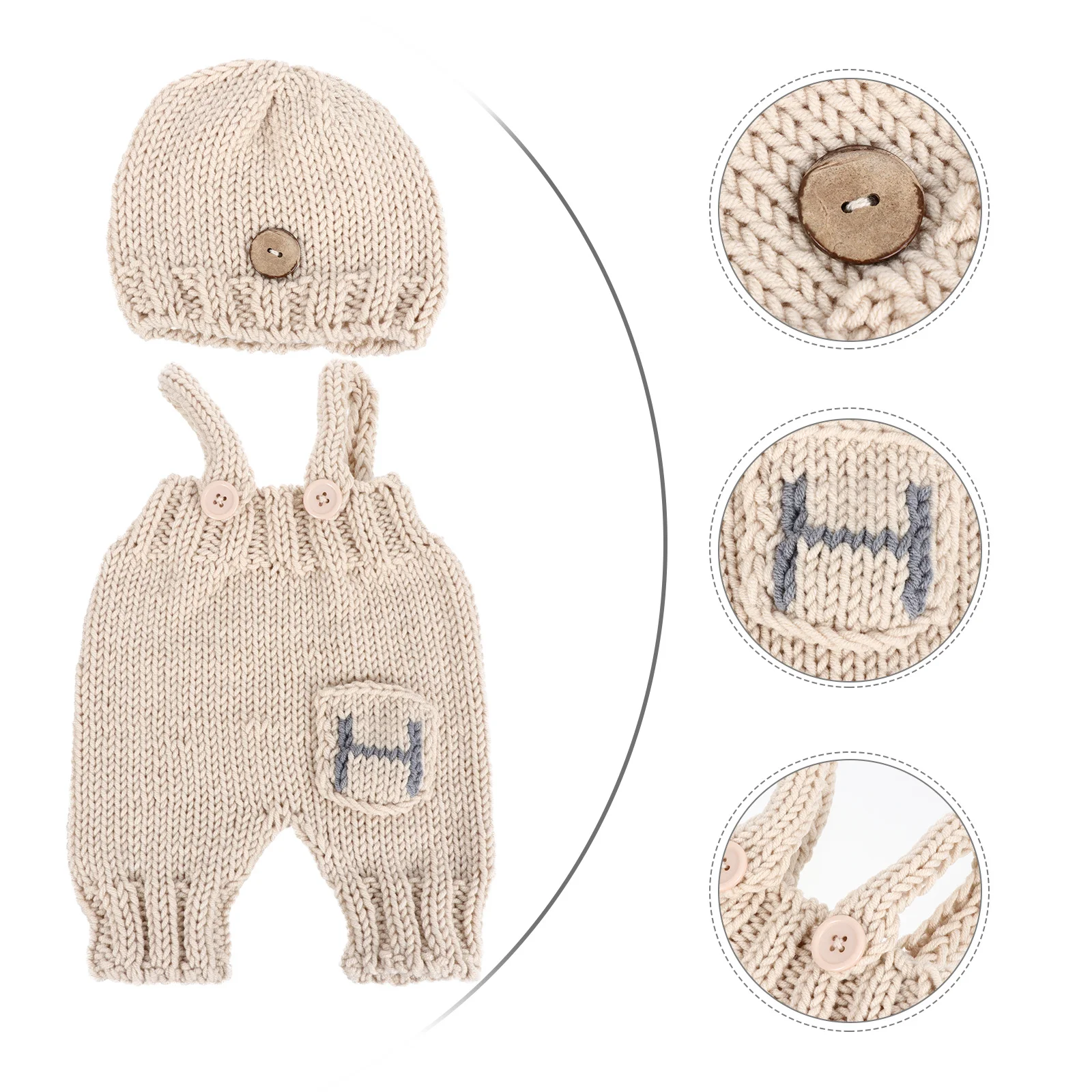 

Knitted Baby Suspender Trousers Set Hundred Days Wear Newborn Costume Photography Outfit Lovely Clothes for Baby
