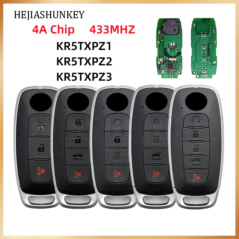 

S180146102 S180146127 S180146105 S180146119 S180146120 KR5TXPZ1/Z2/Z3 433MHz NCF29AxM 4A Chip Remote Key Fob For Nissan 2022+