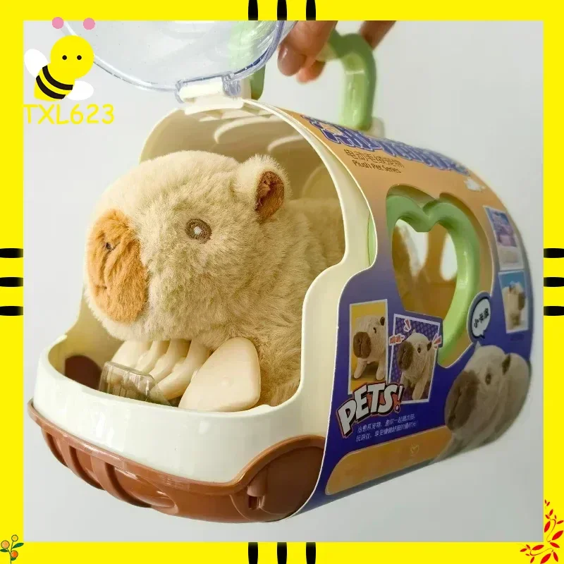 

Electric Capybara Walking Doll Toy for Children with Sound Plush Animal Figure Set Random Color Electronic Vocal Doll